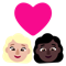Couple with Heart- Woman- Woman- Medium-Light Skin Tone- Dark Skin Tone emoji on Microsoft